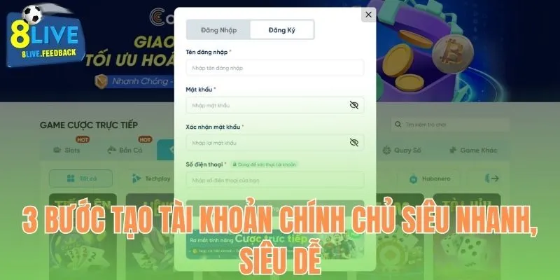 3 bước tạo tài khoản chính chủ siêu nhanh, siêu dễ