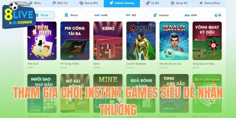 Tham gia chơi Instant Games siêu dễ nhận thưởng